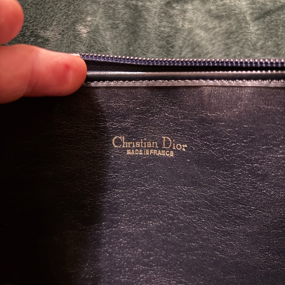 Navy Blue Dior Trotter Clutch/Wristlet with Strap - Picture 3 of 10